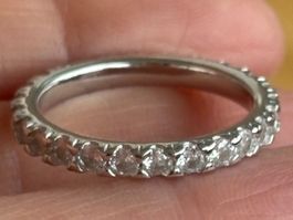 Luxus Elegante Ring Memoire Zirkonia 18/8 Farbe :Silber