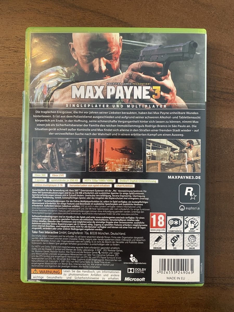 Microsoft Giochi: Max Payne 3 für Xbox 360 – Usato da Thunstetten venduto da Virus_33 2