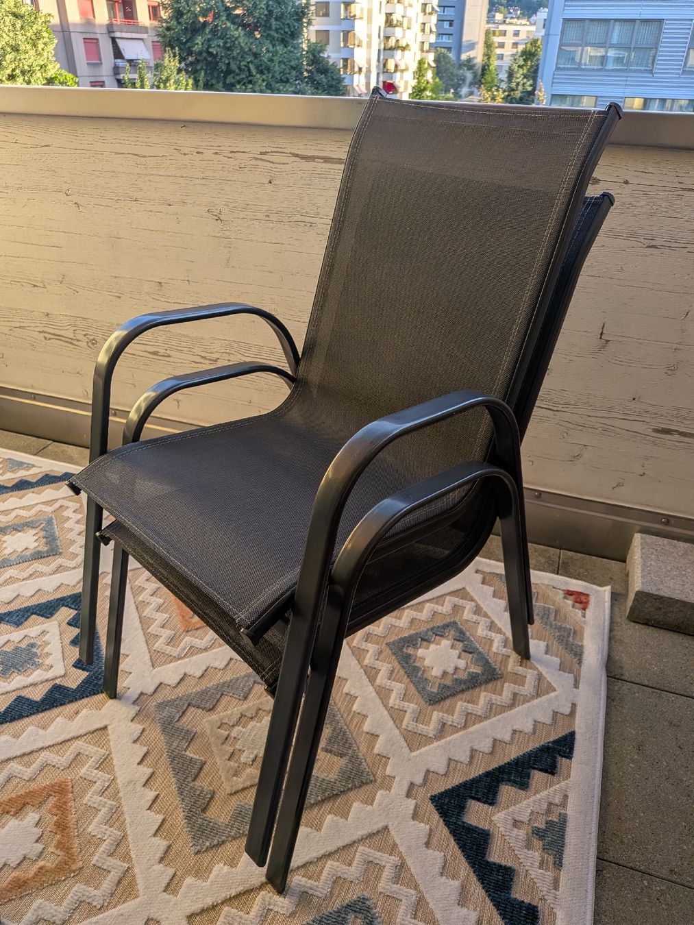 Conforama Sedie: Gartenstühle 2er Set dunkelgrau Metall Textil Sitzfläche – Usato da Zürich venduto da shi_nr2h 2