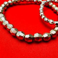 3 ELASISCHE Silber Farbige Armbänder Spiegel-Perlen Armband