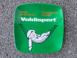 Vintage Valdispert Werbe-Tablett für Münz in Apotheke