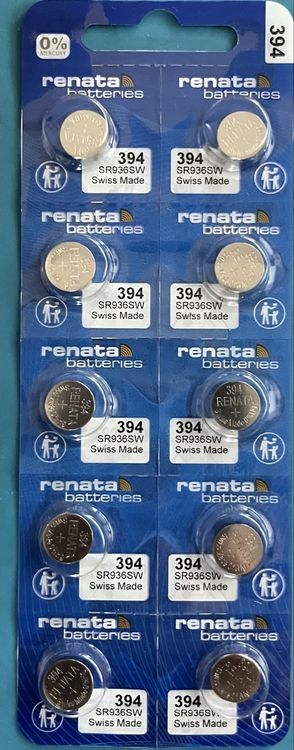 Caricatori & Batterie: 10x Knopfzellen Renata 394 SR936SW 1.55V, Neu, Original – Nuovo (secondo la descrizione) da Grenchen venduto da chththl