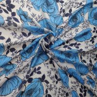 Seide Batist 70% Baumwolle 30% 1.60x1.40m Blauer Mohn