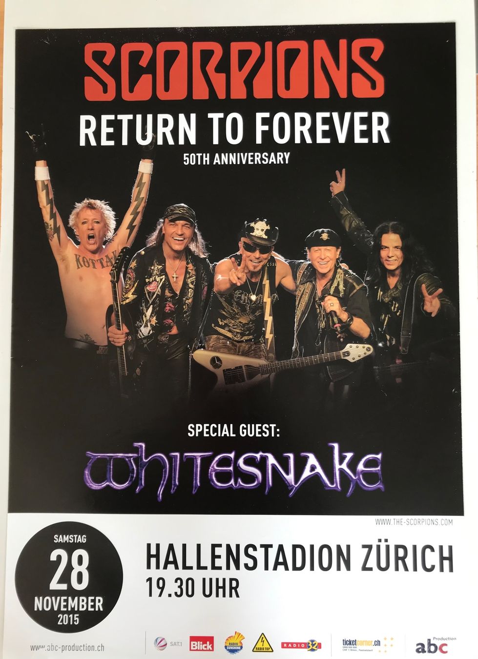 Poster & Bilder: Konzert Plakat Scorpions 2015 – Gebraucht aus Egolzwil von Studart