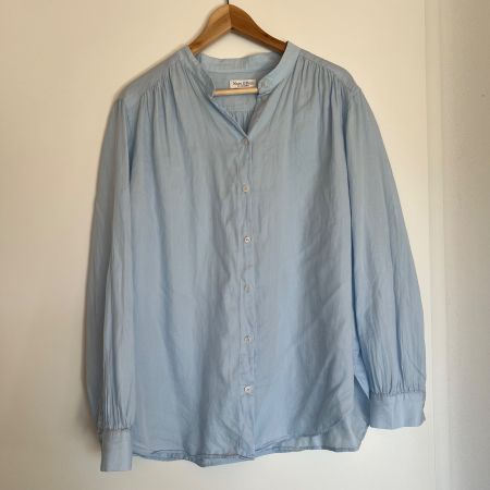 Marc O'Polo Bluse hellblau – Gr. 44 – Stehkragen & Top