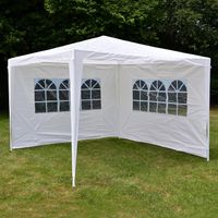 PE-Pavillon Partyzelt mit 2 Seitenteilen Gartenzelt Terassen
