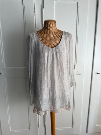 PRONTOMODA GIUSY - Seide Layering Tunika beige-taupe L