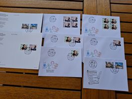 timbre 6 FDC 2018  et 2 fiches Pro juventute pro patria