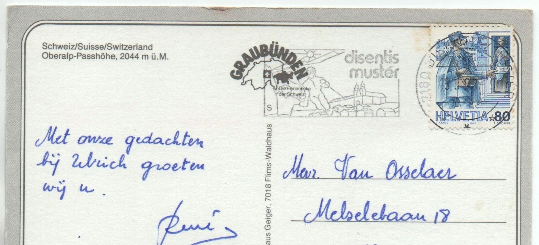Cartoline postali: OBERALP-PASS Furka-Oberalp-Bahn – Usato da Jona venduto da philajona 1