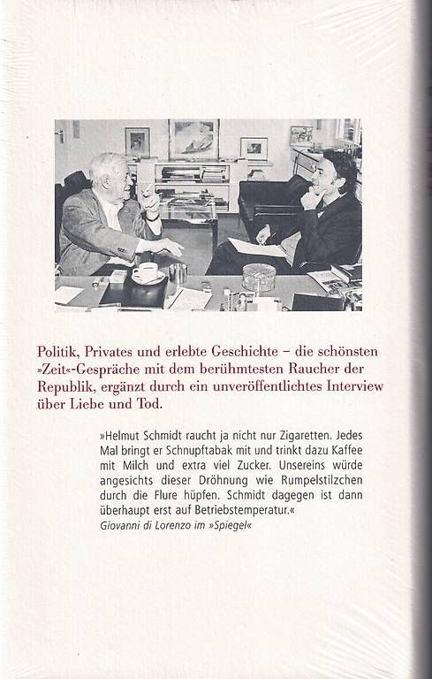 Bücher: Auf eine Zigarette mit Helmut Schmidt – Gebraucht aus Zürich von Scherzando 1