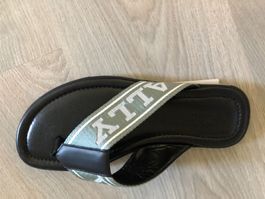 Bally Border Sandalen Stoff /Leder Gr 39