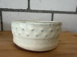 Bonsaischale Keramik rund  cremefarben