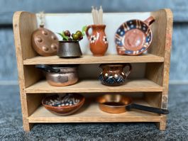 Puppenmöbel Regal Tante Emmas Laden Kupfer Terracotta 70er