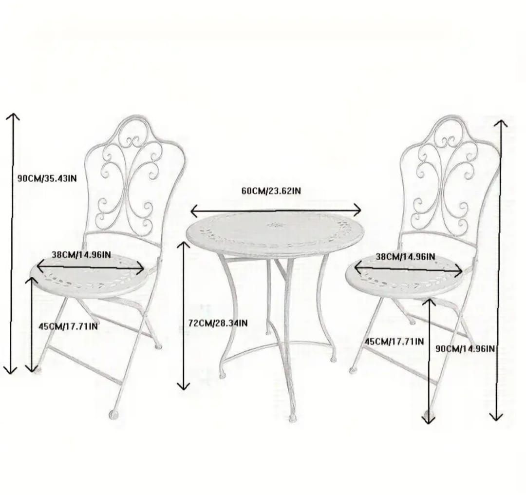 Set di tavolo e panche: 3-teiliges Metall Retro-Stil Bistro-Set – Nuovo e nell'imballaggio originale da Hochdorf venduto da b1.p 4