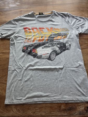Zurück in die Zukunft T-Shirt, DeLorean Motiv, Gr. L