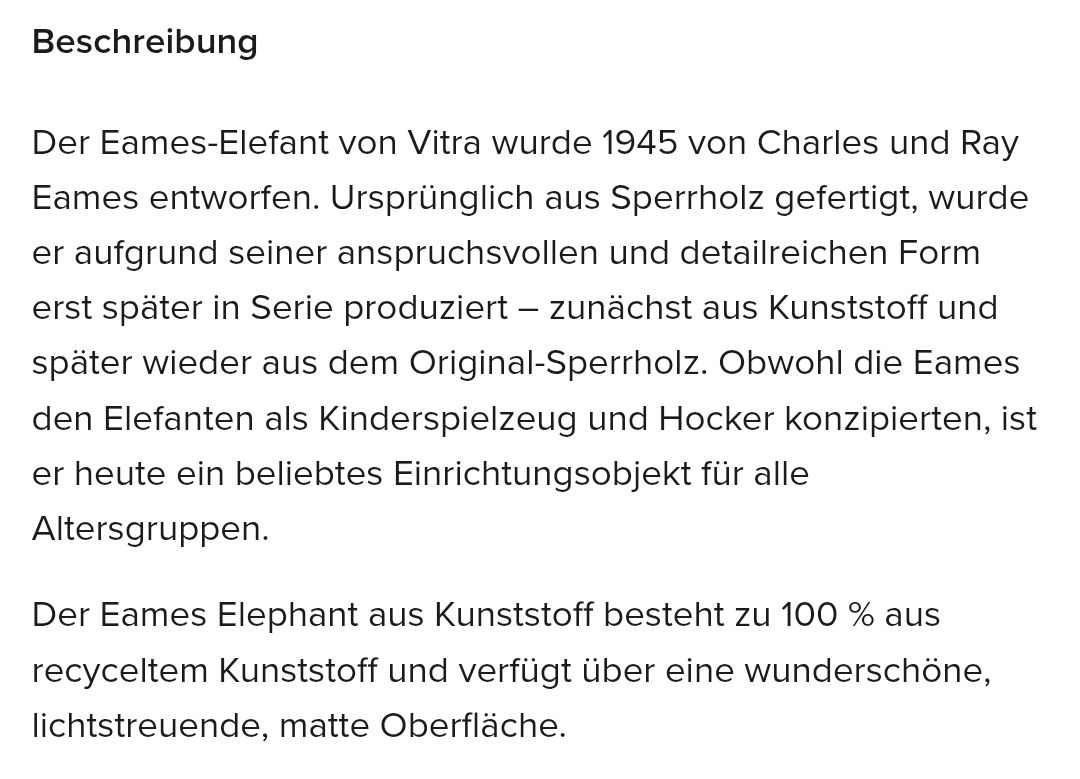 Vitra Tabourets: Eames Elephant tiefschwarz - Vitra – D'occasion à Basel par Kunterbunt12 2