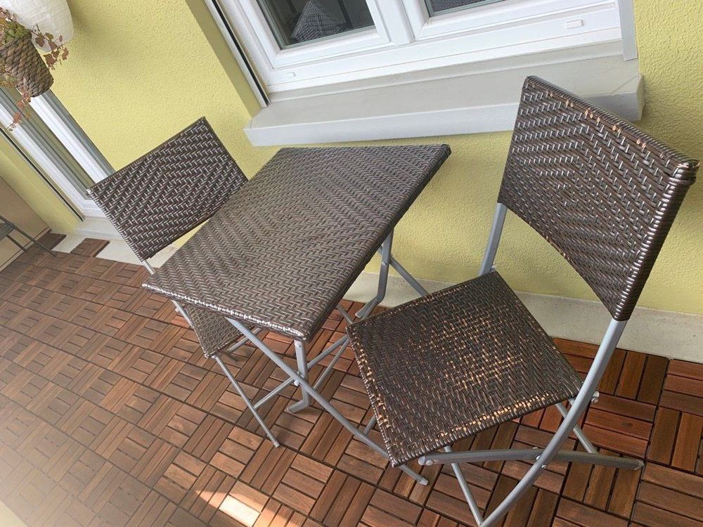Balkon Set Tisch mit zwei Stühlen Kaufen auf Ricardo