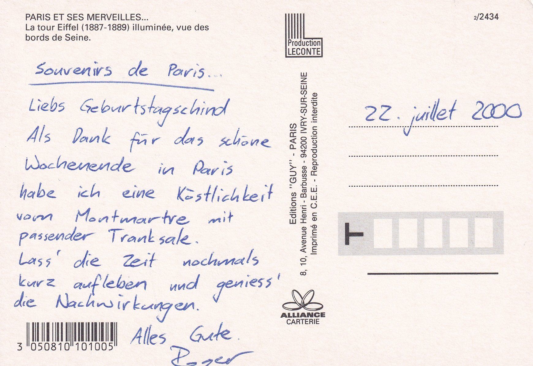 Cartoline postali: Paris - La tour Eiffel /ay – Usato da Hombrechtikon venduto da Rudolf07 1