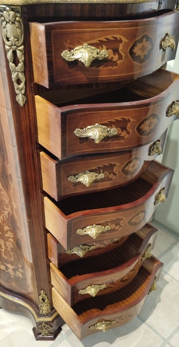 Cassettiere: Französische Stilmöbel Wochenkommode Nussbaum – Usato da Flums venduto da Flumsantik 1