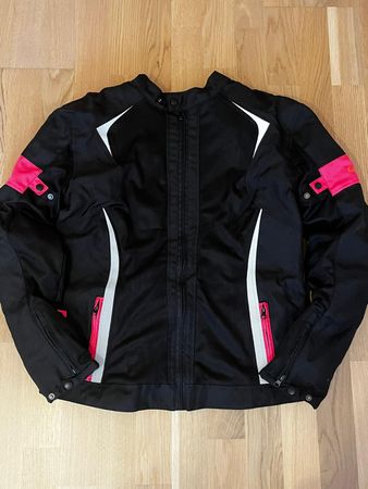 Motorradjacke mit Hose, Textil, schwarz/pink