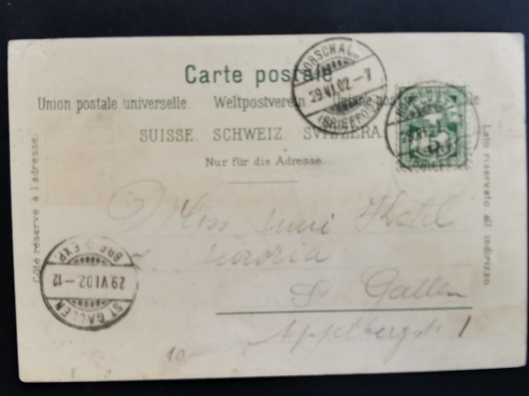 Cartoline postali: Litho   Bodensee  Rorschach   Horn  Arbon   Schiff  1902 – Usato da Rheineck venduto da kat_7gld 1