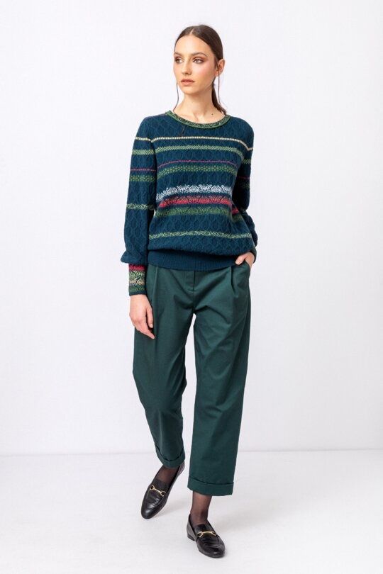 Ivko Pullover & Sweatshirts: IVKO Structure Pullover Grasset Floral Wool Pulli – Gebraucht aus Münchenstein von B771 1
