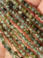 Strang Natürliche Prehnit mit Turmalin-Einschlüssen ca.4mm