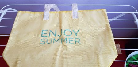 Grand sac de plage Clarins jaune
