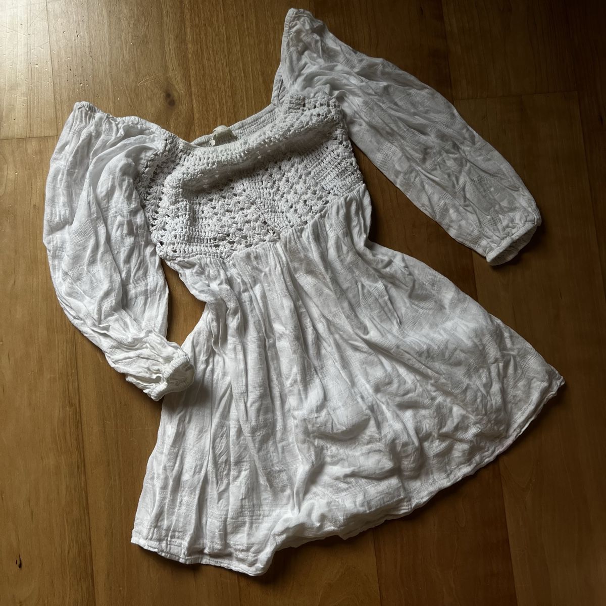 Pull&Bear Vestiti: Luftiges Weisses Sommerkleid mit Strick  – Usato da Chur venduto da noe_mh8b