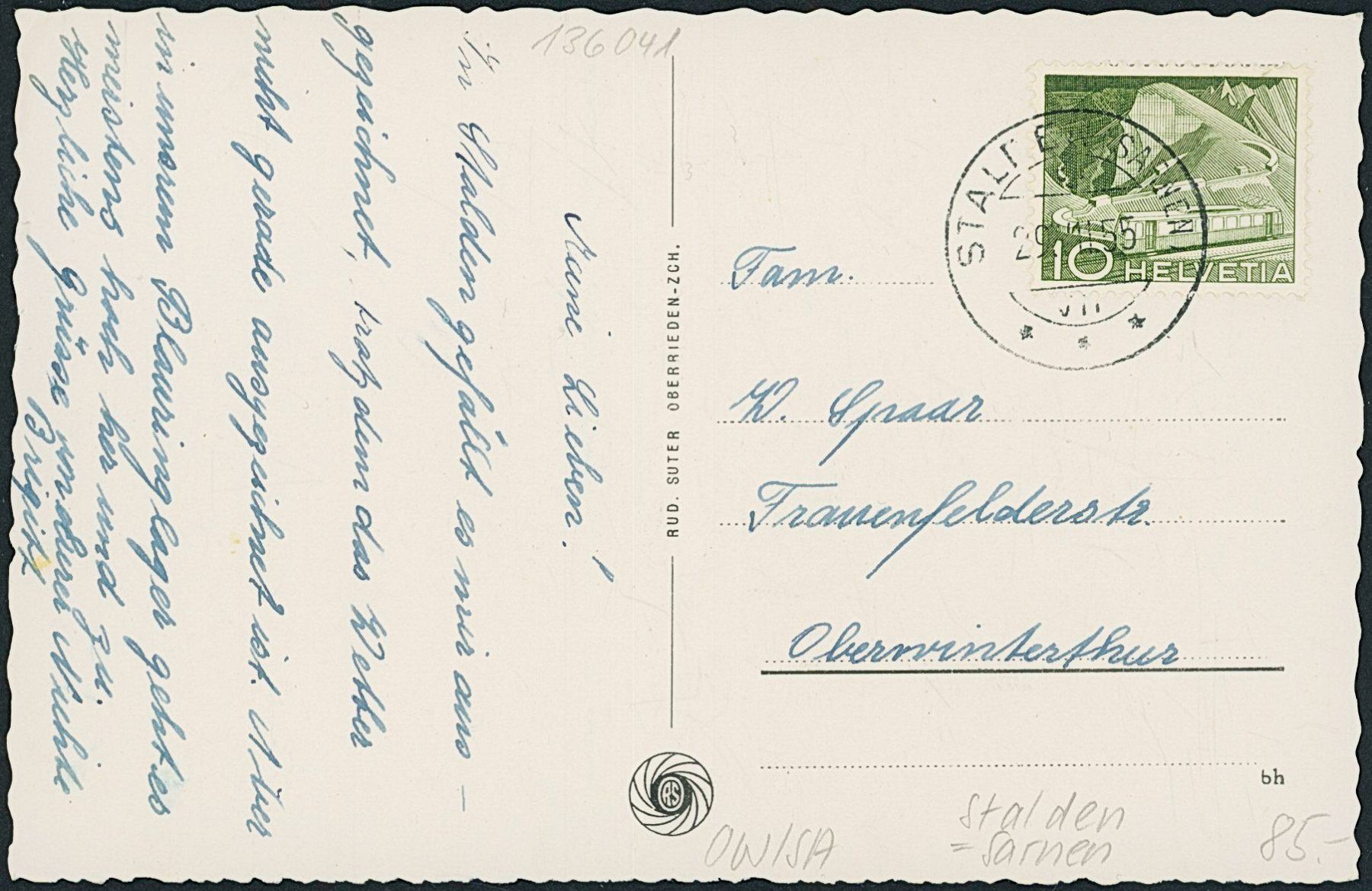 Cartes postales: OW Stalden – D'occasion à Schindellegi par dolpitz 1
