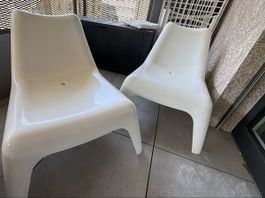 Set 2x sedie IKEA PS Vågo bianche VINTAGE introvabili