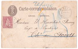 Remboursement/Nachnahme Locle 1875 sur CP/PK; refusé /zurück