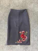 High Waist Pencil Skirt, Rose, Grauer Rock, Bleistiftrock