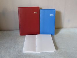 2x Kalender 2026 Notizbuch rot blau neu