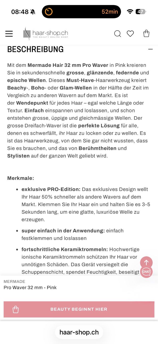 Mermade Lockenstäbe & Haarglätter: Mermaid PRO WAVER 32 MM - PINK – Neu (gemäss Beschreibung) aus Bülach von sma_7f6d 5