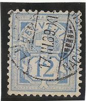 Ziffermuster Faserpapier 12Rp Zu#62A Mi#55X 17.03.89 [5A10]