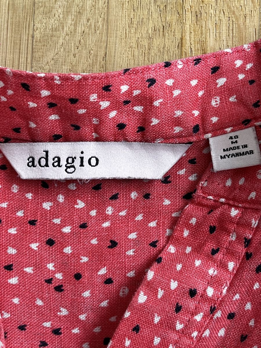 Tops: Blusentop Adagio Gr. M rot gemustert ärmellos – Gebraucht aus Zürich von Kleanthy 2