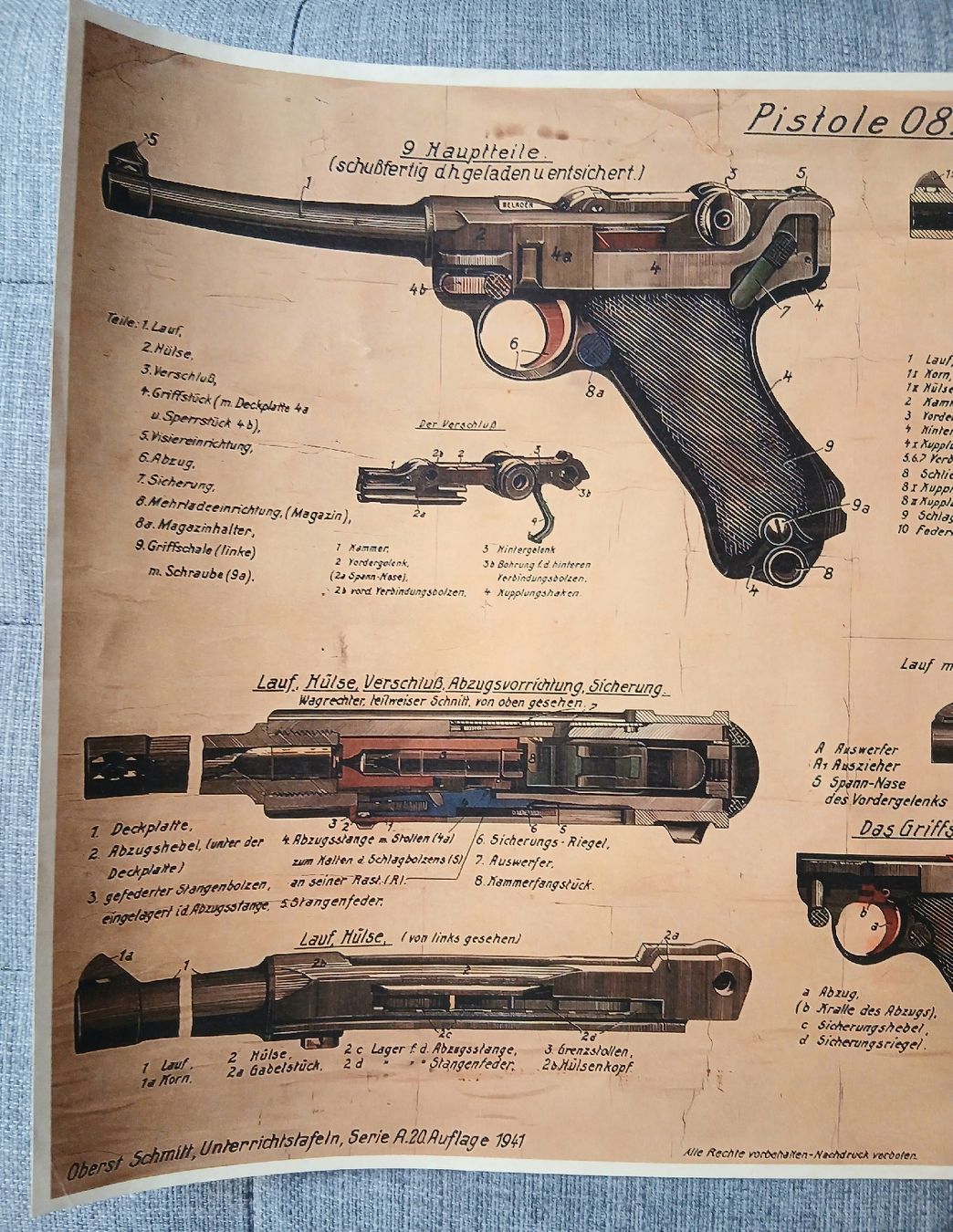 Armée suisse Armes blanches: Schéma technique pistolet Luger  – D'occasion à Sciernes-d'Albeuve par Dojo004 1