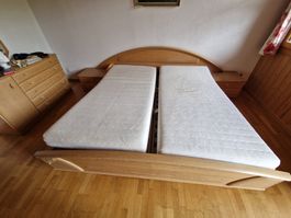 Schlafzimmermöbel Eiche Massiv Kleiderschrank Kommode Spi...
