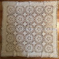 Vintage Häkeldecke / Tischdecke handgearbeitet ca. 86x86 cm