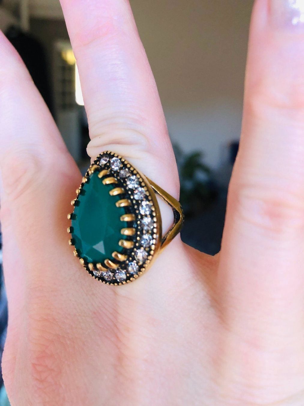 Anelli: Synthetic EMERALD RING 53mm – Nuovo e nell'imballaggio originale da Genève venduto da AGBERG 3