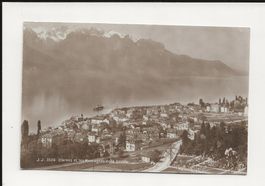 AK ca.1920 Clarens et les Montagnes de la Savoie mit Schiff