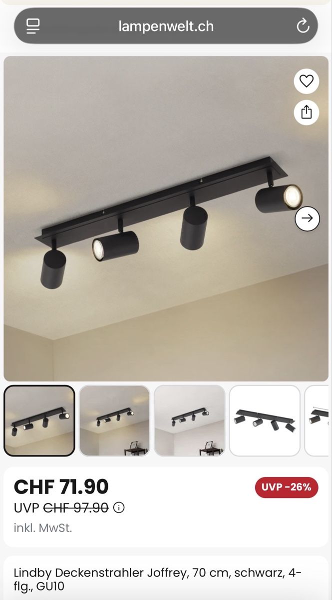 Lampadari & plafoniere: (NEU) Lindby Deckenstrahler 70cm – Nuovo e nell'imballaggio originale da Zürich venduto da areianos