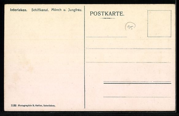 Cartes postales: Interlaken, Schiffkanal, Mönch, Jungfra – D'occasion à Berlin par bartko-reher 1