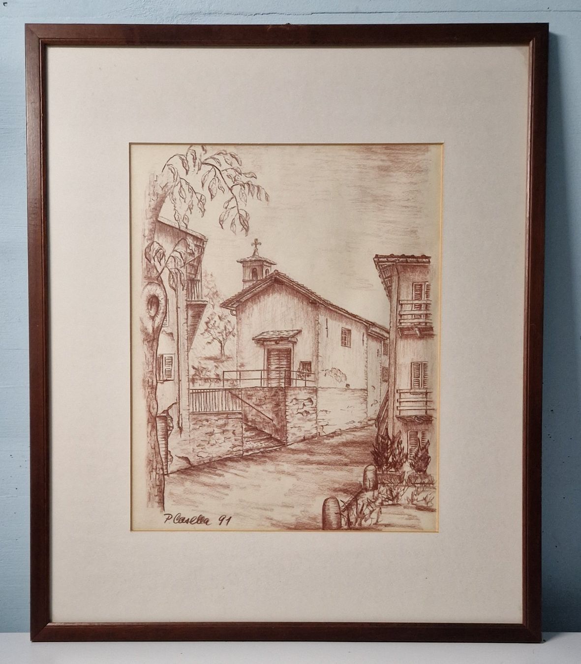 Gemälde: Kapelle aus dem Tessin oder Misox von 1991 – Gebraucht aus Rekingen von Rolimue