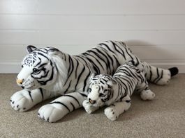 Lot Peluches - Tigre Blanc (Grande + Petite)