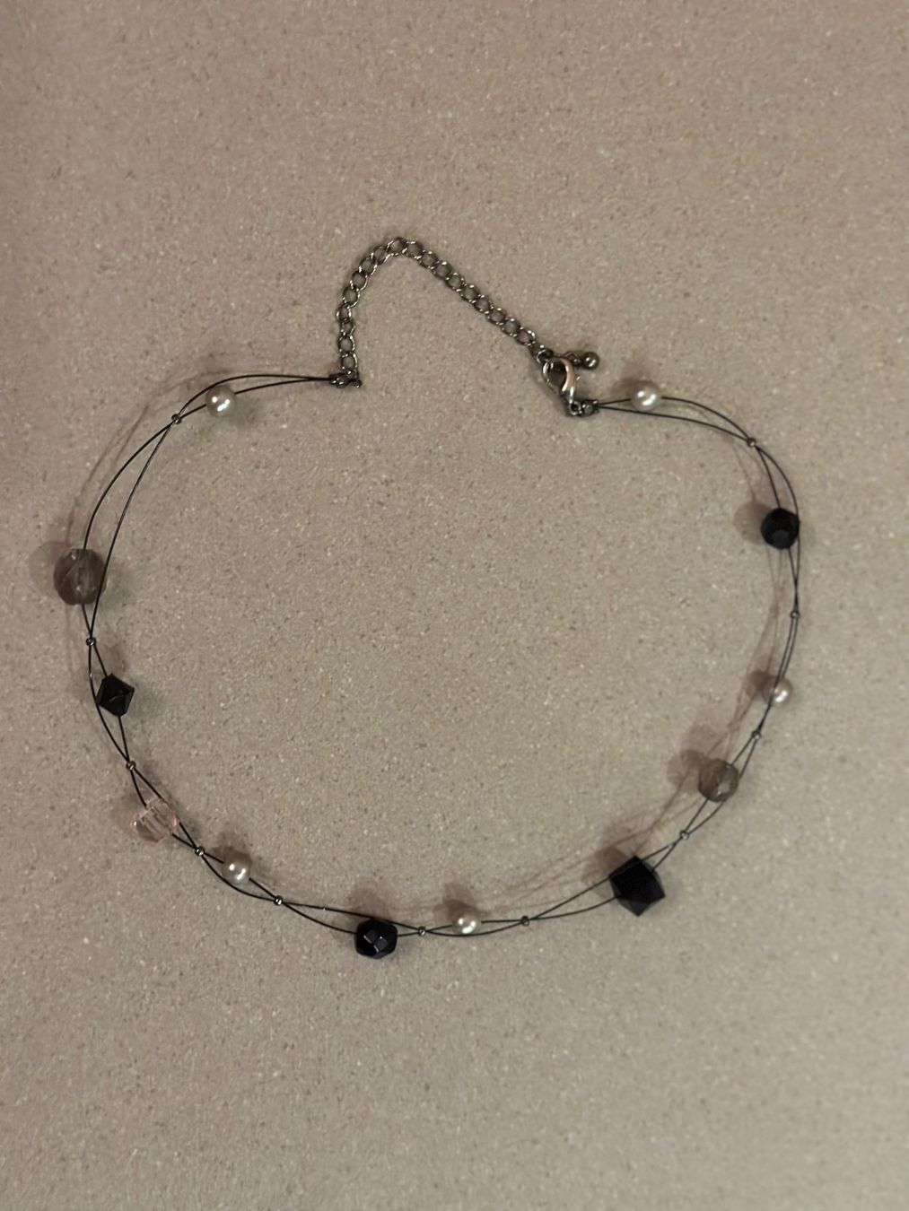 Catenine: Perlenkette schwarz/grau – Usato da Rothenburg venduto da wer_g9fd