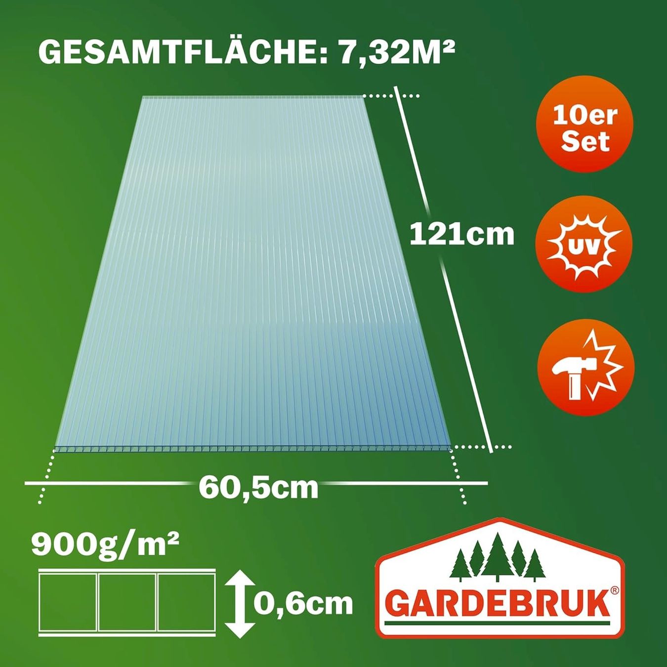 Gartenhäuser & Gewächshäuser: 10x Polycarbonat Hohlkammerplatten – Neu und originalverpackt aus Bottighofen von zaap 6