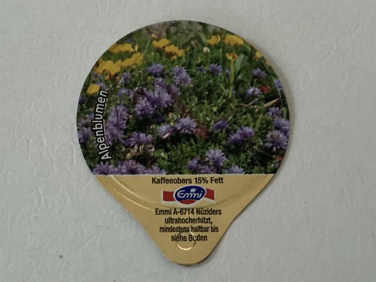 Kaffeerahmdeckel: A-73 A - Wildblumen, Gastro – Gebraucht aus Allschwil von gewuerznelke