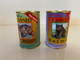 Schwarz Bär und Grizzly in der Dose Stofftier